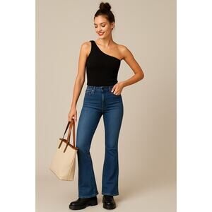 MSRP $152 NWT Reformation Krisa | 100% Linen One Shoulder Ribbed Tank Size S